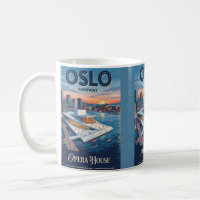 Oslo Opera House Norway Vintage Travel Poster