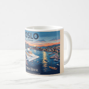 Oslo Opera House Vintage Travel Poster - Norway Coffee Mug