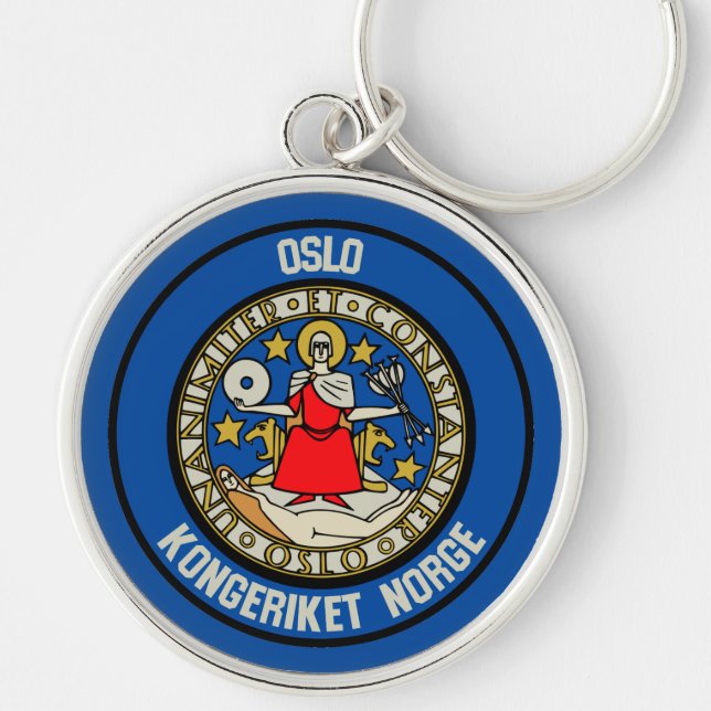Oslo Round Emblem Key Ring (Front)