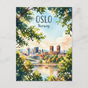 Oslo skyline Norway Postcard