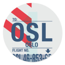 Oslo - Travel Tag Round Sticker