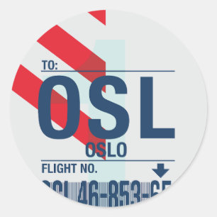 Oslo - Travel Tag Round Sticker