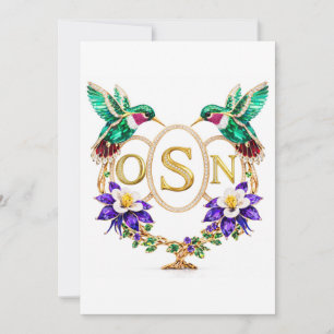 OSN Hummingbird Wedding Any Letters Custom CO Invitation