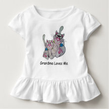 OSo Cute "Grandma Loves Me," Cat Ruffled Tee