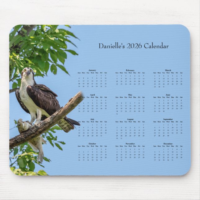 Osprey: Customize full year 2026 calendar Mouse Mat (Front)