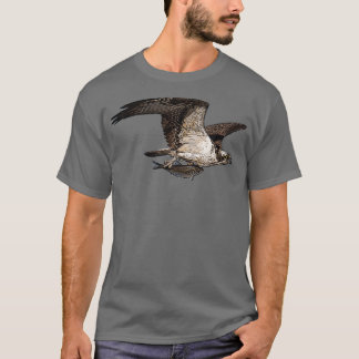 Osprey Holding Fish Colour Print T-Shirt