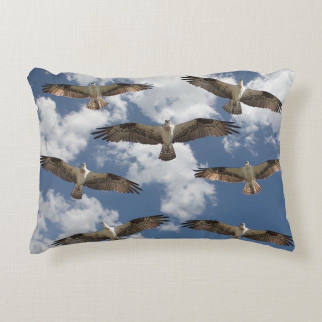 Osprey parade in the sky  decorative cushion (Front)