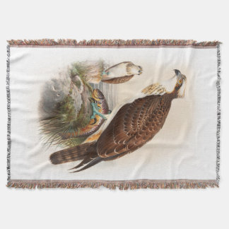 Osprey Sea Hawk John Gould Birds of Great Britain Throw Blanket