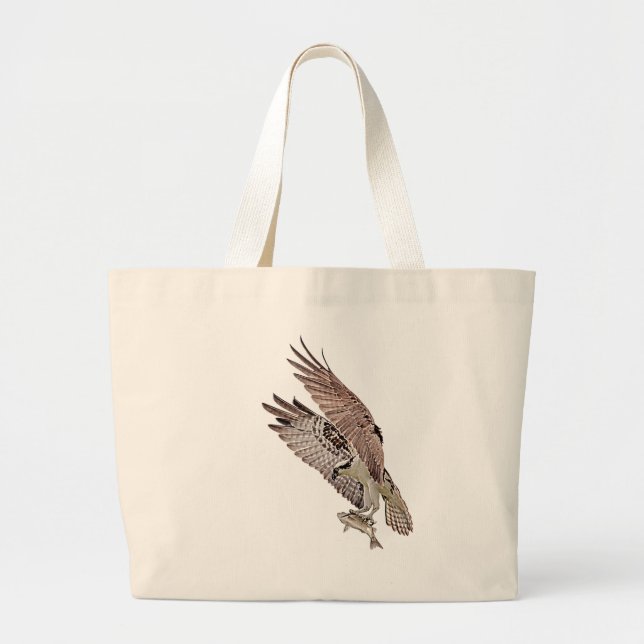Osprey with a fish large tote bag (Front)