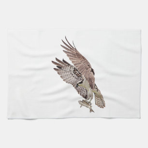 Osprey with a fish tea towel