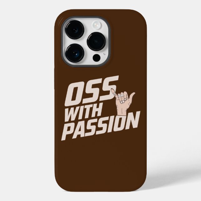 Oss With Passion Brazilian Jiu Jitsu Martial Arts Case-Mate iPhone Case (Back)