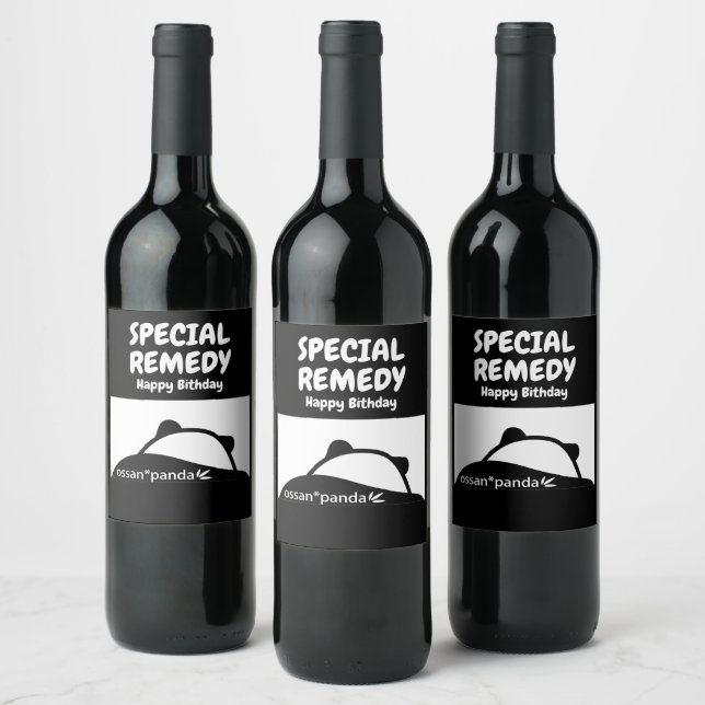 ossan*panda bear special remedy wine label (Bottles)