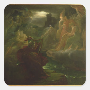 Ossian Conjuring up the Spirits of the River Square Sticker
