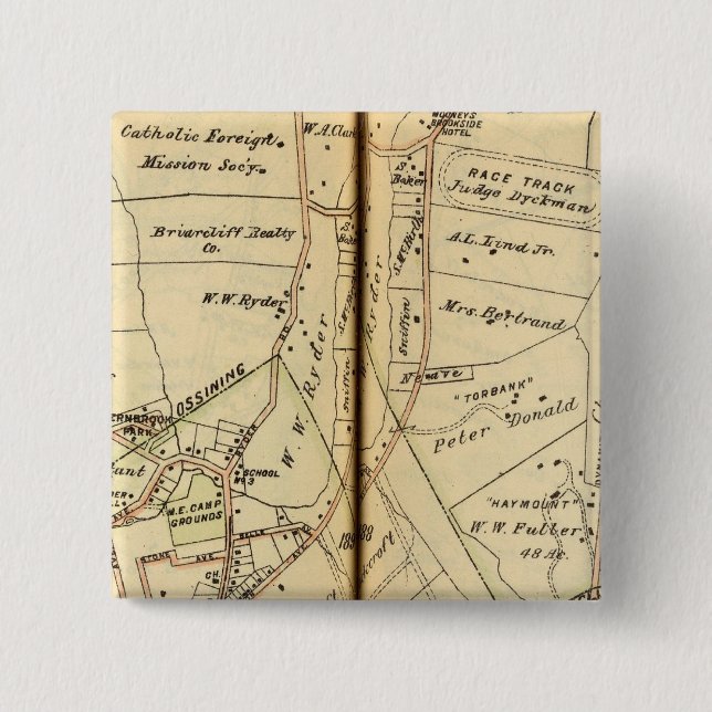 Ossining, New York 15 Cm Square Badge (Front)
