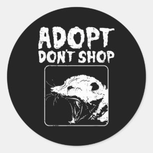 Ossum Adopt Dont Shop Ssum Street Cat Pet Women Me Classic Round Sticker
