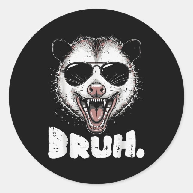 Ossum Face Bruh Funny Ssum Meme Humor Men Women Ki Classic Round Sticker (Front)