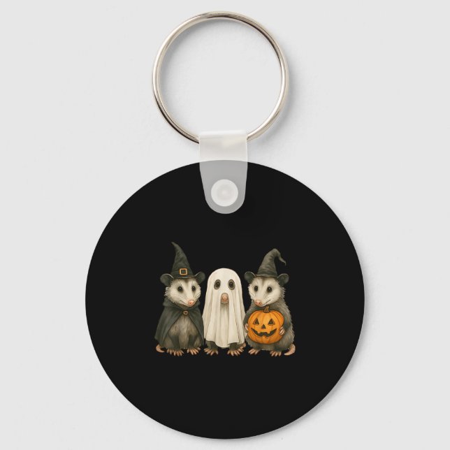Ossum Halloween Ssum Witch Ghost Pumpkin  Key Ring (Front)