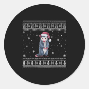 Ossum Lovers Men Women Santa Ugly Xmas Sweater  Classic Round Sticker