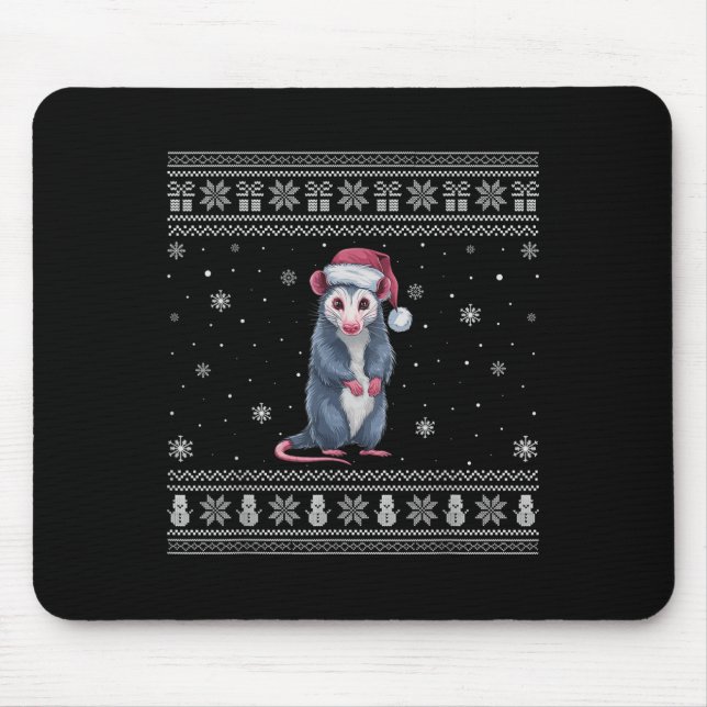 Ossum Lovers Men Women Santa Ugly Xmas Sweater  Mouse Mat (Front)