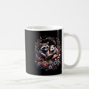 Ossum Racoon Floral Book Lover Cottagecore Fairyco Coffee Mug