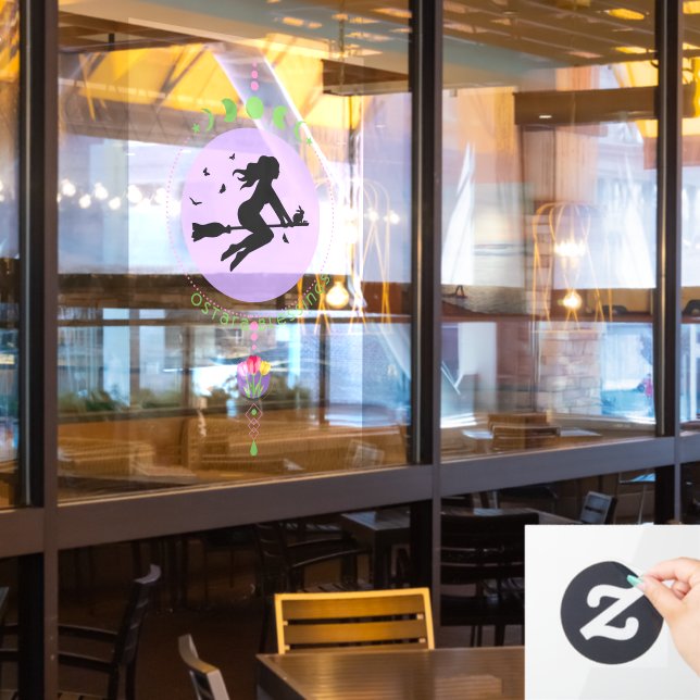 Ostara Blessings Witch Window Cling (Restaurant Window)