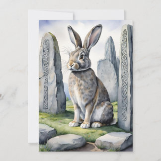 Ostara Bunny Spring Equinox Eostre Wicca Holiday Card