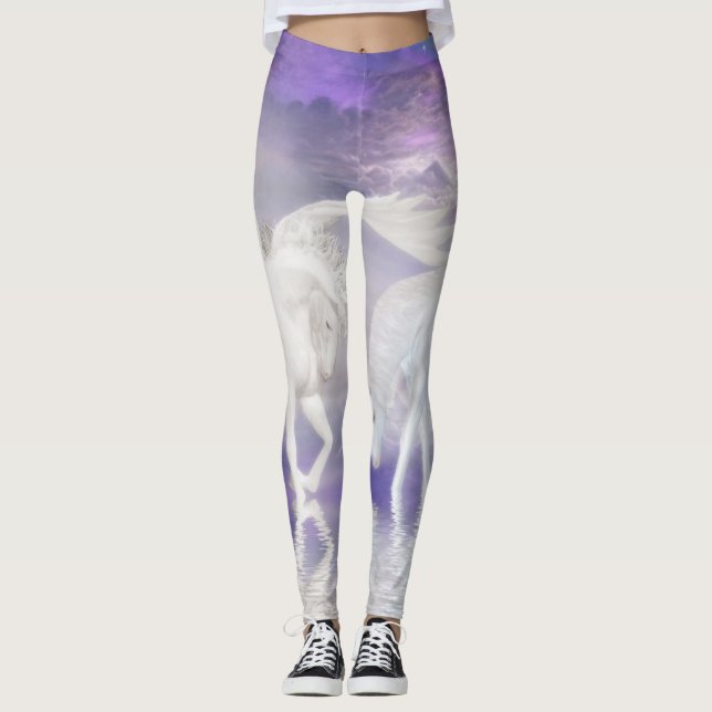 Ostara faeries unicorns mermaids leggings (Front)