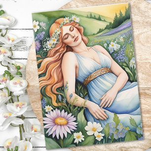 Ostara Goddess Spring Equinox Sabbat Wicca Holiday Card