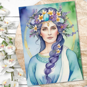 Ostara Goddess Spring Equinox Sabbat Wicca Holiday Card