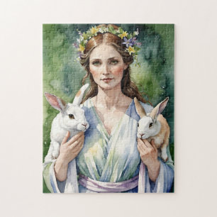 Ostara Goddess Spring Equinox Sabbat Wicca Holiday Jigsaw Puzzle
