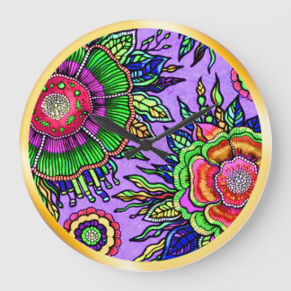 OSTARA: Mystic Violet- Maximalist Art Wall Clock