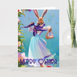 Ostara Spring Equinox Bunny Pagan Easter Holiday Card