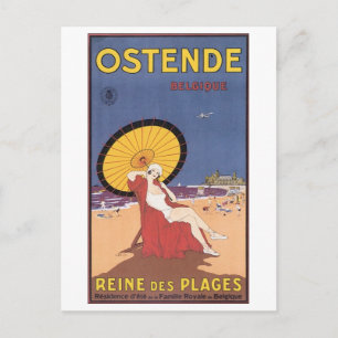 Ostende Belgique Travel Poster Postcard