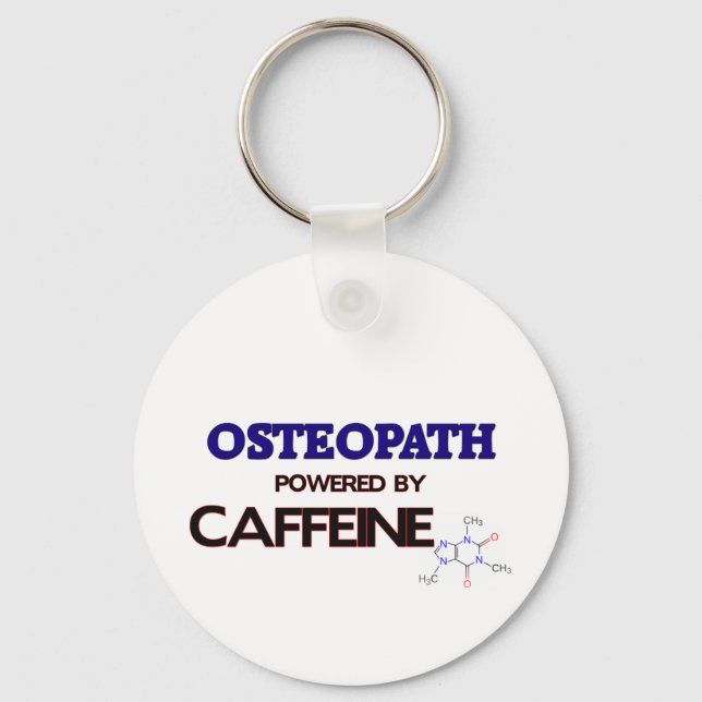 Osteopath Powered by caffeine Key Ring (Front)