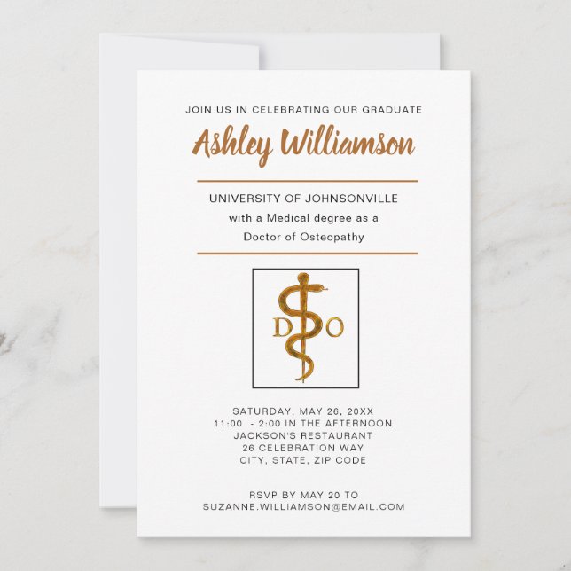 Osteopathic Doctor Graduation Announcement (Front)