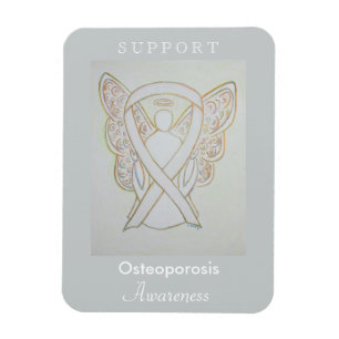 Osteoporosis Awareness Ribbon Angel Magnet