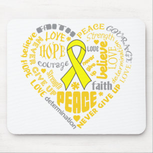 Osteosarcoma Awareness Heart Words Mouse Mat