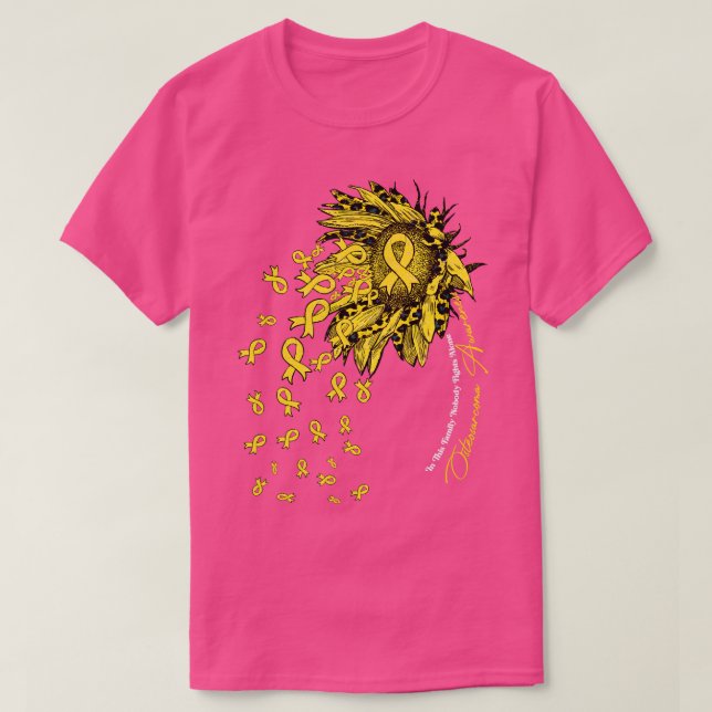 Osteosarcoma Awareness sunflower nobody fights alo T-Shirt (Design Front)