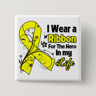 Osteosarcoma Ribbon Hero in My Life 15 Cm Square Badge