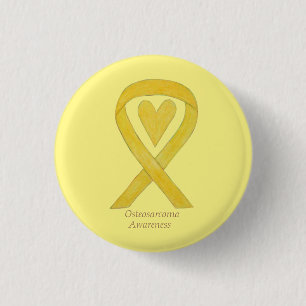 Osteosarcoma Yellow Awareness Ribbon Custom Pin