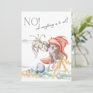 Oster Karte mit Pferd und Hase, lustige Tiere Holiday Card