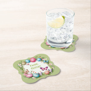 Osterkranz: Frohe Ostern - Paper Coaster