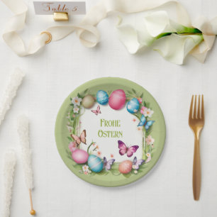 Osterkranz: Frohe Ostern - Paper Plate