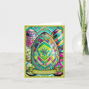 Ostermotiv farbiger Cartoon mit Ostereier 13553 Card