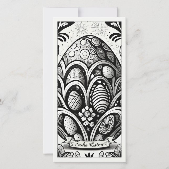 Ostermotiv monochrome Cartoon mit Ostereier 10756 (Front)