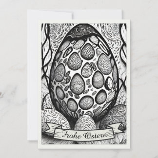 Ostermotiv monochrome Cartoon mit Ostereier 25024