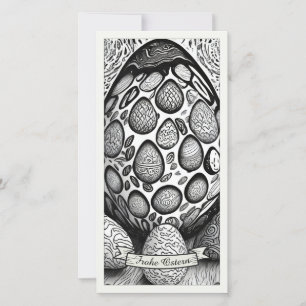 Ostermotiv monochrome Cartoon mit Ostereier 25024