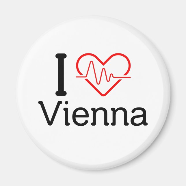 Österreich Heartbeat I love Vienna  Magnet (Front)
