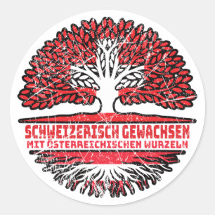 Österreich Österreichisch Schweizer Schweiz Baum Classic Round Sticker
