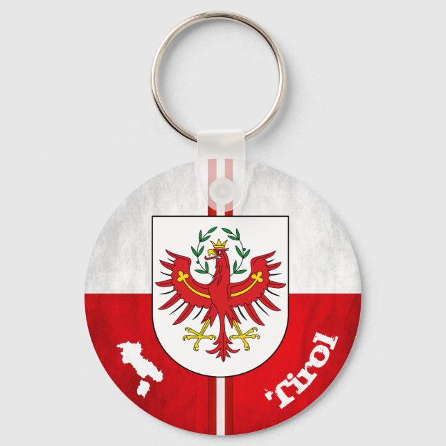 " Österreich: Tirol Flagge und Wappen ... Key Ring (Front)